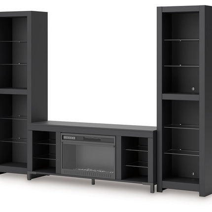 Cayberry - Black - 3-Piece Entertainment Center With Electric Fireplace Signature Design by Ashley® 