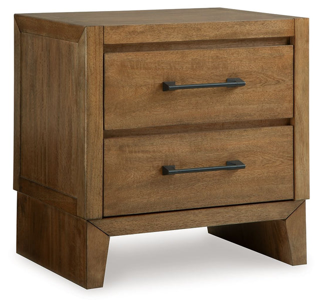 Sherbana - Light Brown - Two Drawer Night Stand Signature Design by Ashley® 