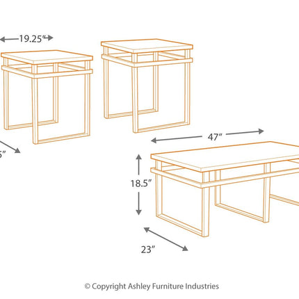 Laney - Black - Occasional Table Set (Set of 3) Ashley Furniture 