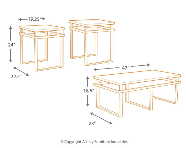 Laney - Black - Occasional Table Set (Set of 3) Ashley Furniture 