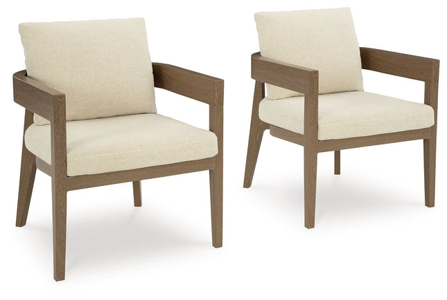 Serene Bay - Dark Brown / White - Arm Chair With Cushion (Set of 2) Signature Design by Ashley® 