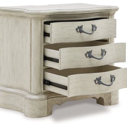 Arlendyne - Antique White - Three Drawer Night Stand Signature Design by Ashley® 