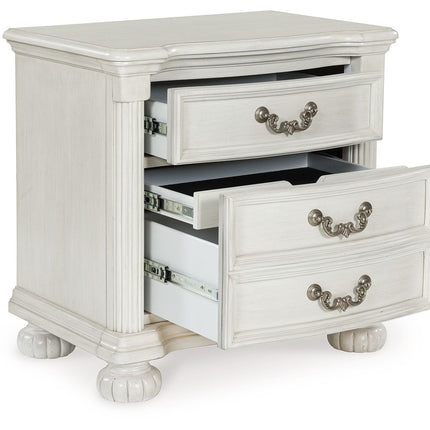 Montelaine - Antique White - Three Drawer Night Stand Benchcraft® 