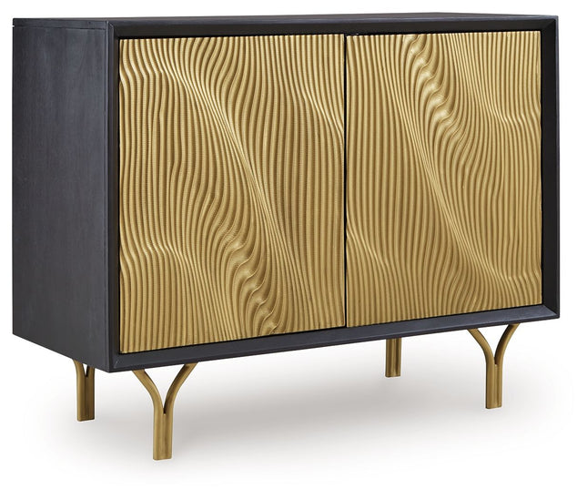 Tayner - Black / Gold Finish - Accent Cabinet - Tony's Home Furnishings