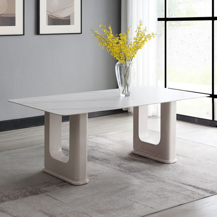 Kalam - Dining Table - Ceramic Top & Beige Finish ACME 