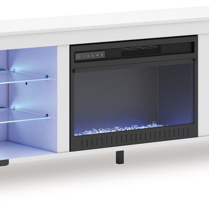 Brollevi - White - TV Stand With Fireplace Signature Design by Ashley® 