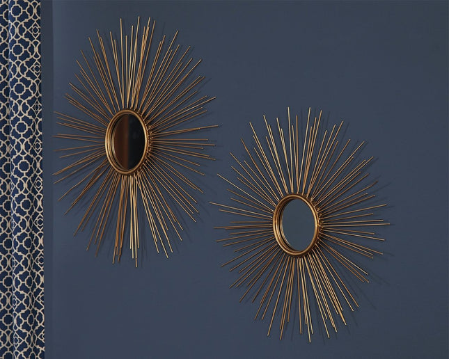 Doniel - Antique Gold Finish - Accent Mirror Set (Set of 2) Ashley Furniture 