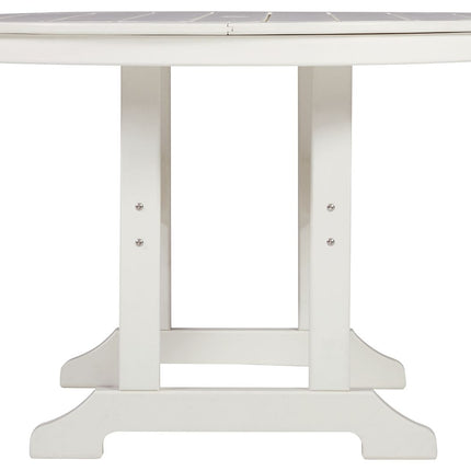 Crescent Luxe - White - Round Dining Table W/Umb Opt Signature Design by Ashley® 