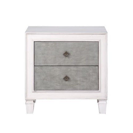 Katia - Nightstand - Rustic Gray & White Finish ACME 