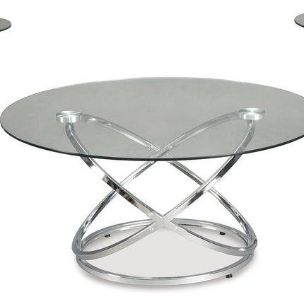 Hollynyx - Chrome Finish - Occasional Table Set (Set of 3) Ashley Furniture 