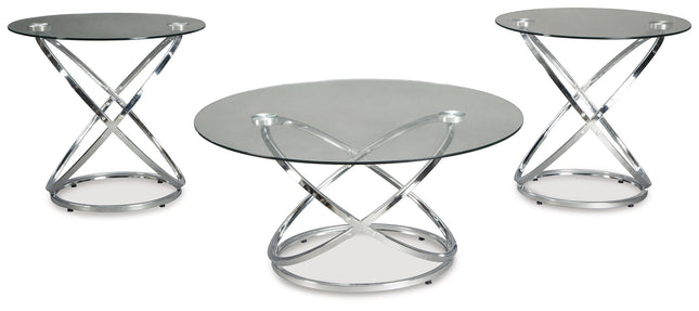 Hollynyx - Chrome Finish - Occasional Table Set (Set of 3) Ashley Furniture 