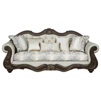 Pierce - Sofa With 5 Pillows - Beige Fabric & Cherry Finish ACME 