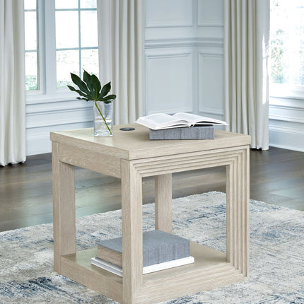 Marxhart - Bisque - Square End Table Signature Design by Ashley® 