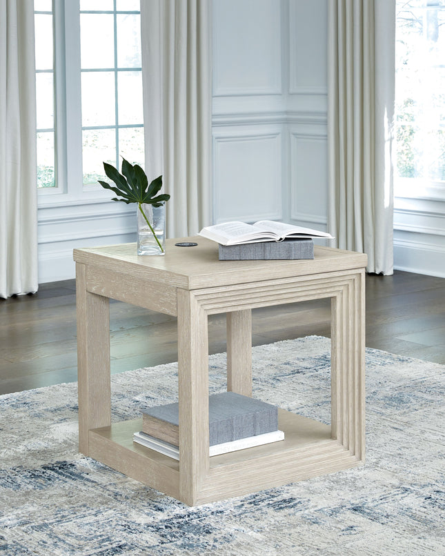 Marxhart - Bisque - Square End Table Signature Design by Ashley® 