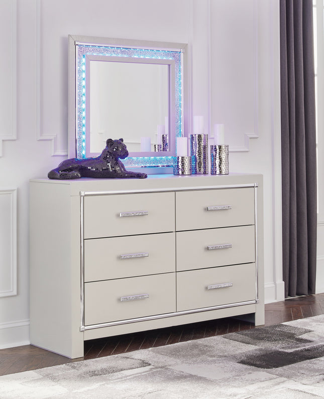 Zyniden - Silver - Dresser And Mirror Signature Design by Ashley® 