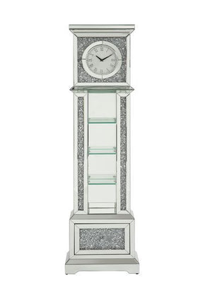 Noralie - Grandfather Clock - Mirrored & Faux Diamonds - Wood ACME 