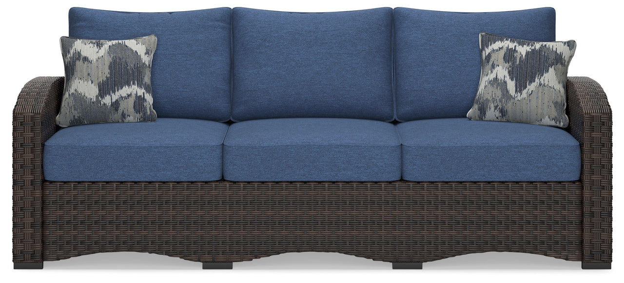 Windglow - Blue / Brown - Sofa With Cushion Signature Design by Ashley® 