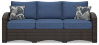 Windglow - Blue / Brown - Sofa With Cushion Signature Design by Ashley® 