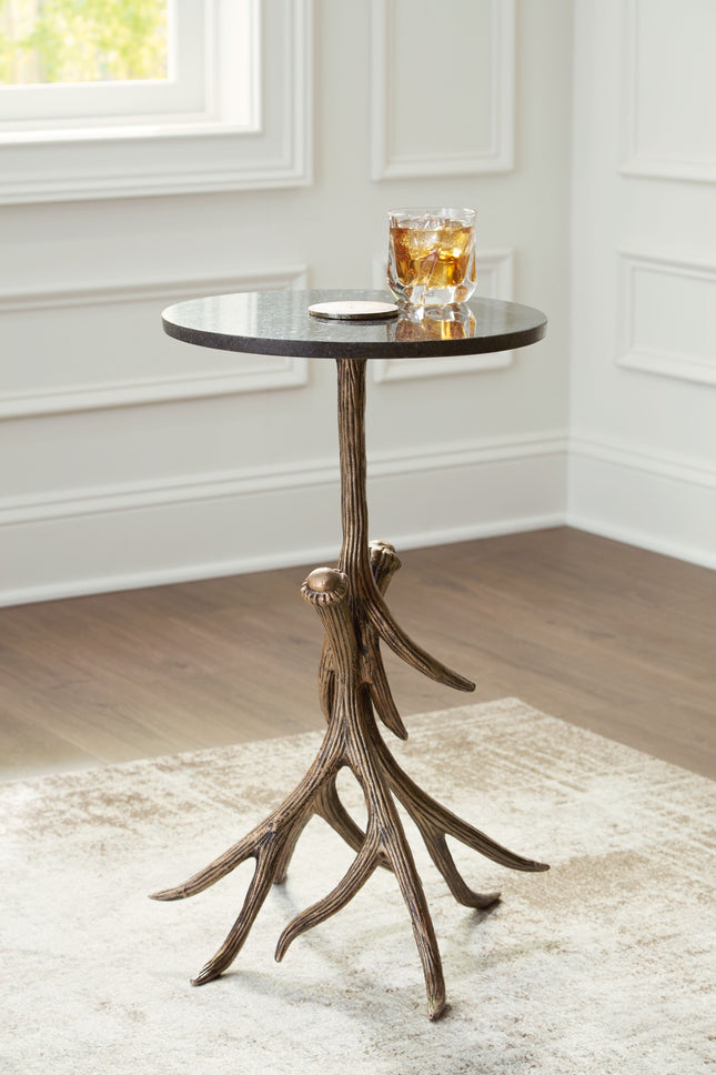 Lemkins - Black / Antique Gold Finish - Accent Table Signature Design by Ashley® 