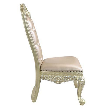 Vatican - Side Chair (Set of 2) - PU & Champagne Silver Finish ACME 