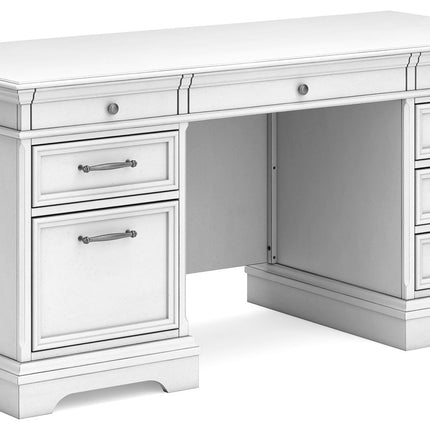 Kanwyn - Whitewash - Home Office Desk With Eight Drawers Signature Design by Ashley® 