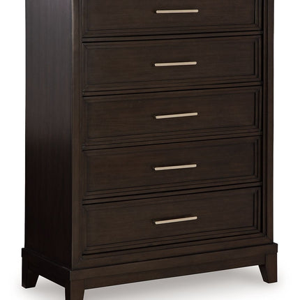 Neymorton - Dark Grayish Brown - Five Drawer Chest - Tony's Home Furnishings