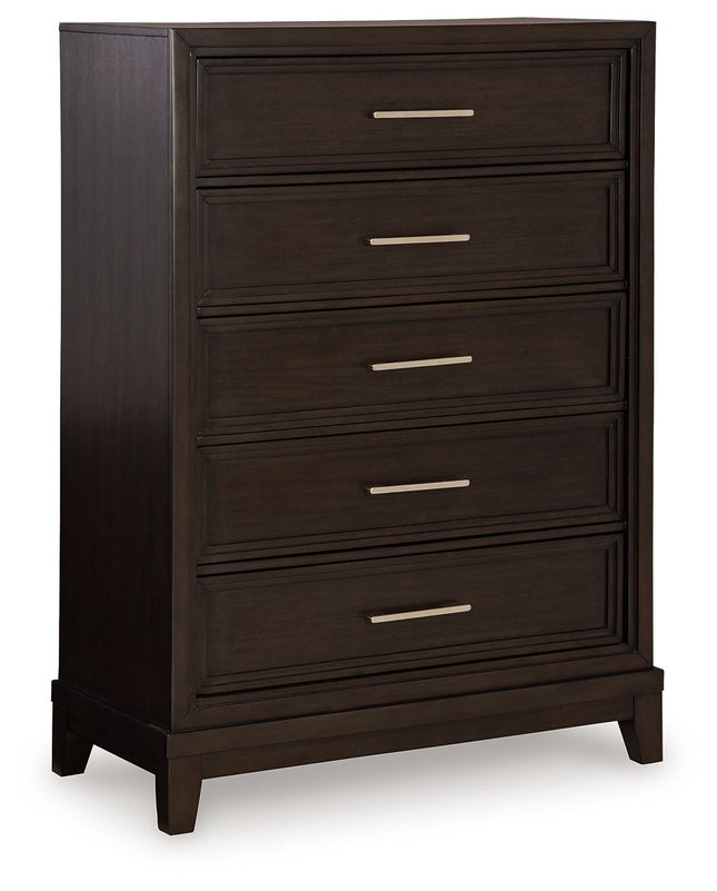 Neymorton - Dark Grayish Brown - Five Drawer Chest - Tony's Home Furnishings