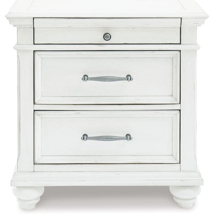 Kanwyn - Whitewash - Three Drawer Night Stand Ashley Furniture 