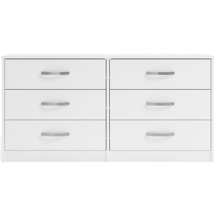 Flannia - White - Six Drawer Dresser - 29'' Height Signature Design by Ashley® 