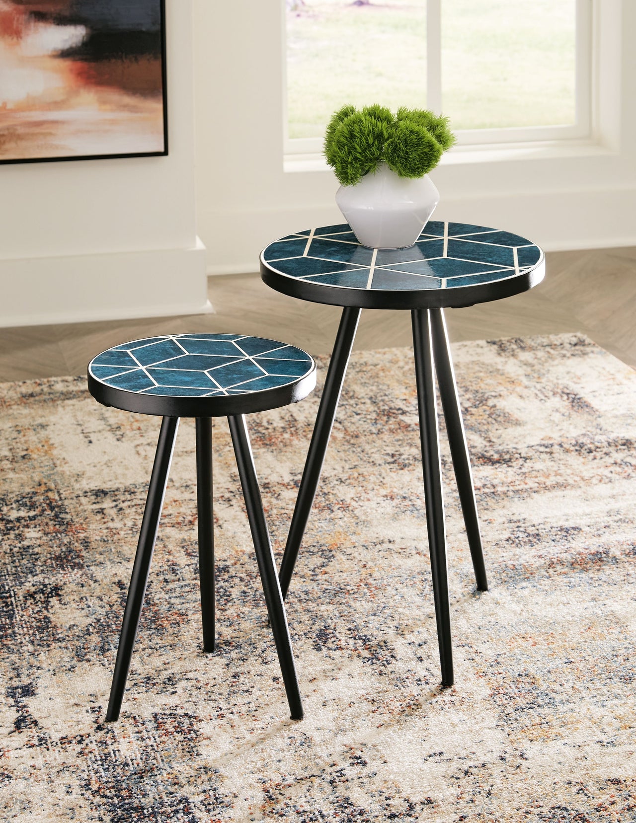 Clairbelle - Teal - Accent Table (Set of 2) - Tony's Home Furnishings
