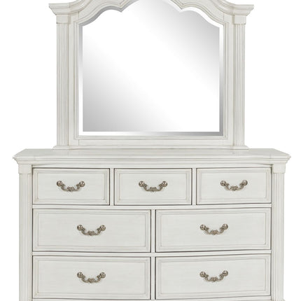 Montelaine - Antique White - Dresser And Mirror Benchcraft® 