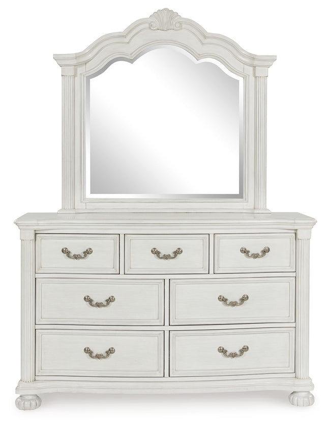 Montelaine - Antique White - Dresser And Mirror Benchcraft® 