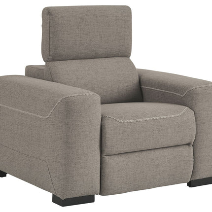 Mabton - Gray - Pwr Recliner/Adj Headrest Ashley Furniture 