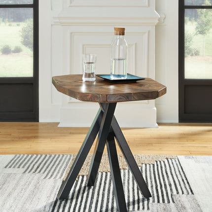 Haileeton - Brown / Black - Round End Table Signature Design by Ashley® 