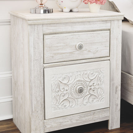 Paxberry - Whitewash - Two Drawer Night Stand Ashley Furniture 