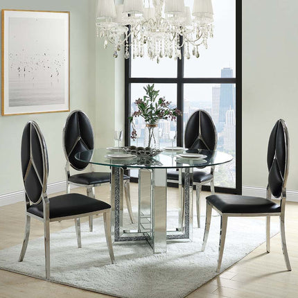 Noralie - Dining Table - Mirrored & Faux Diamonds ACME 