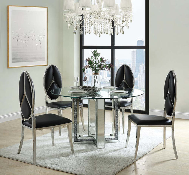 Noralie - Dining Table - Mirrored & Faux Diamonds ACME 