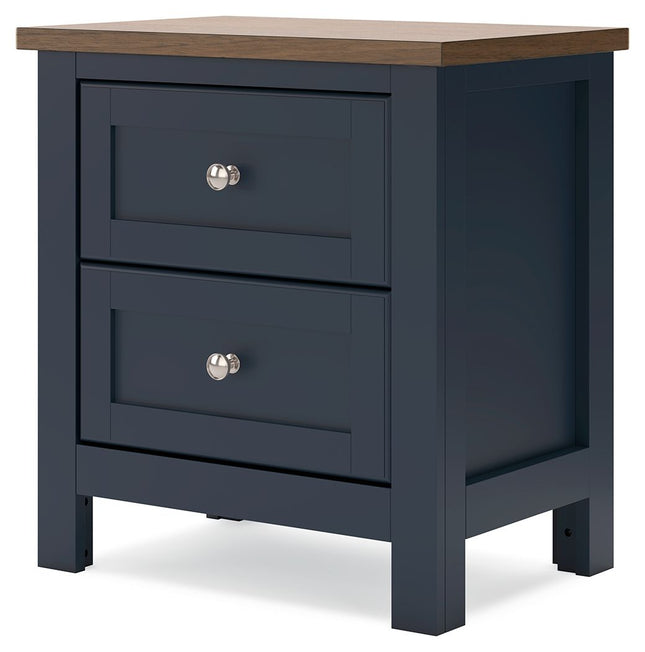 Landocken - Brown / Blue - Two Drawer Night Stand Signature Design by Ashley® 