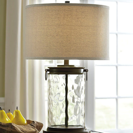 Tailynn - Clear / Bronze Finish - Glass Table Lamp Ashley Furniture 