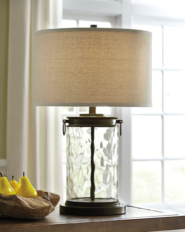 Tailynn - Clear / Bronze Finish - Glass Table Lamp Ashley Furniture 