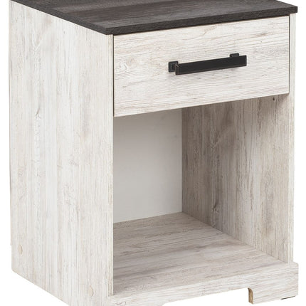 Shawburn - Whitewash / Charcoal Gray - One Drawer Night Stand Signature Design by Ashley® 