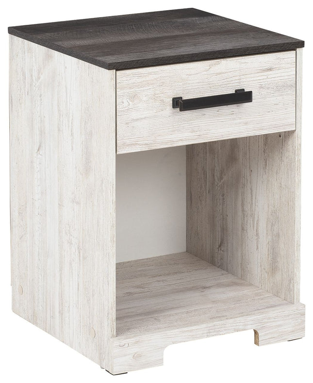 Shawburn - Whitewash / Charcoal Gray - One Drawer Night Stand Signature Design by Ashley® 