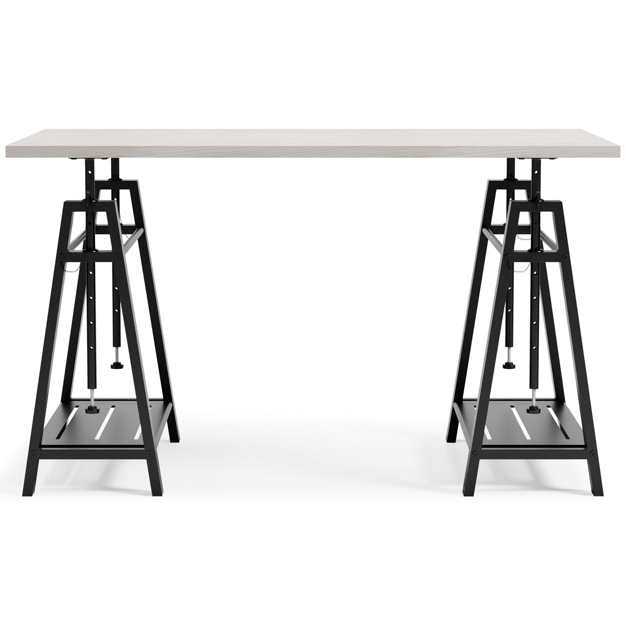 Bayflynn - White / Black - Adjustable Height Desk - Tony's Home Furnishings