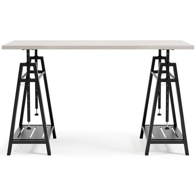 Bayflynn - White / Black - Adjustable Height Desk Ashley Furniture 