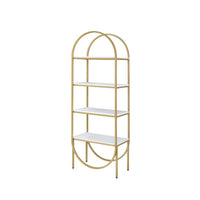 Lightmane - Bookshelf - White High Gloss & Gold - Tony's Home Furnishings