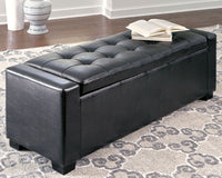 Thumbnail for Benches - Black - Upholstered Storage Bench - Faux Leather