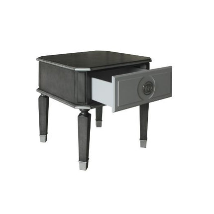 House - Beatrice End Table - Charcoal & Light Gray Finish ACME 