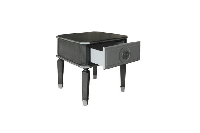 House - Beatrice End Table - Charcoal & Light Gray Finish ACME 