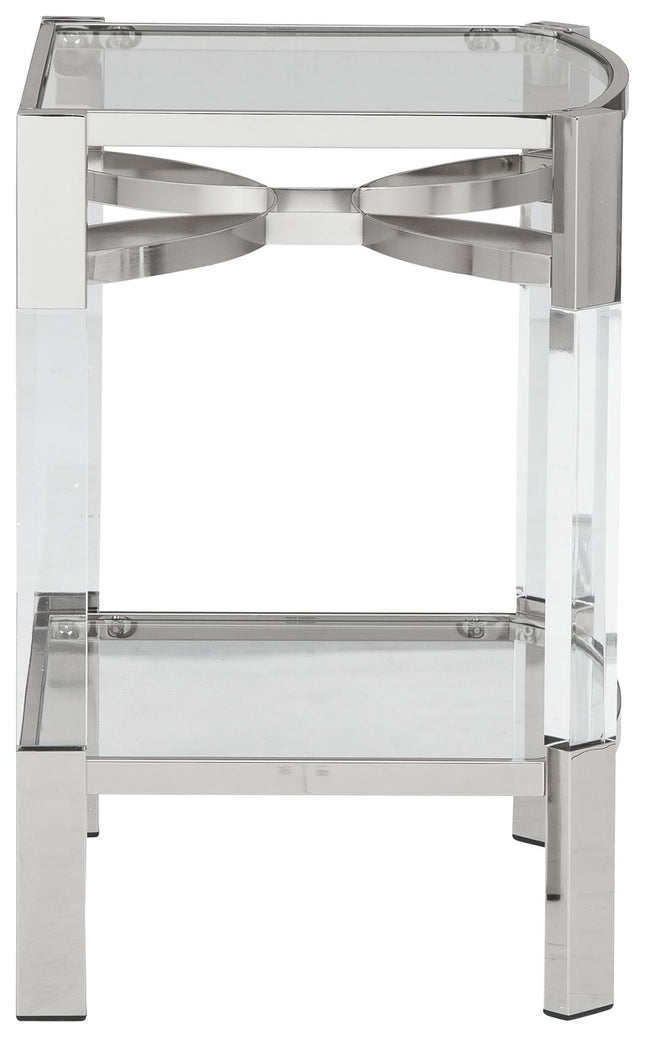 Chaseton - Clear / Silver Finish - Accent Table Ashley Furniture 