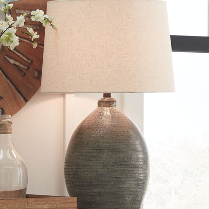 Joyelle - Gray - Terracotta Table Lamp Ashley Furniture 